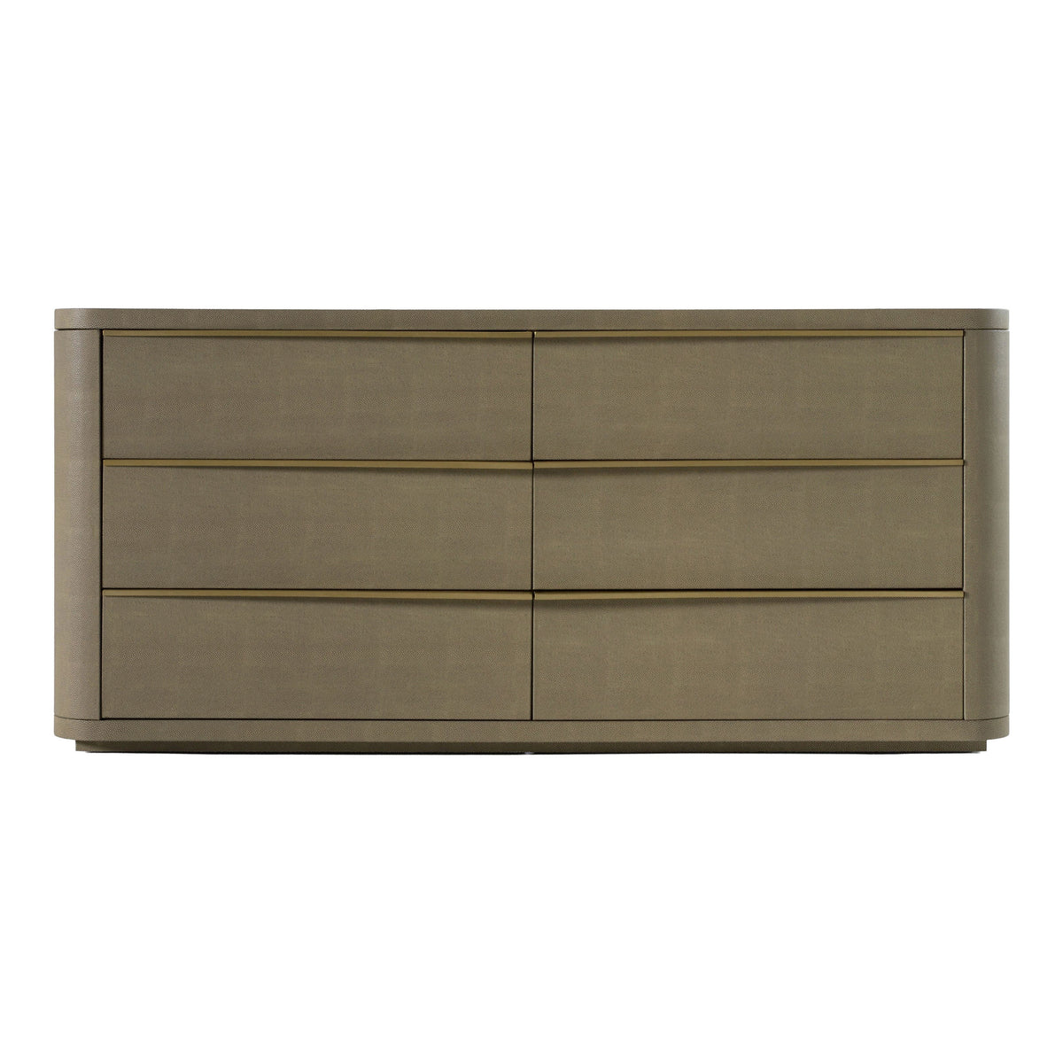 Lois Modern Beige Shagreen + Brass Dresser