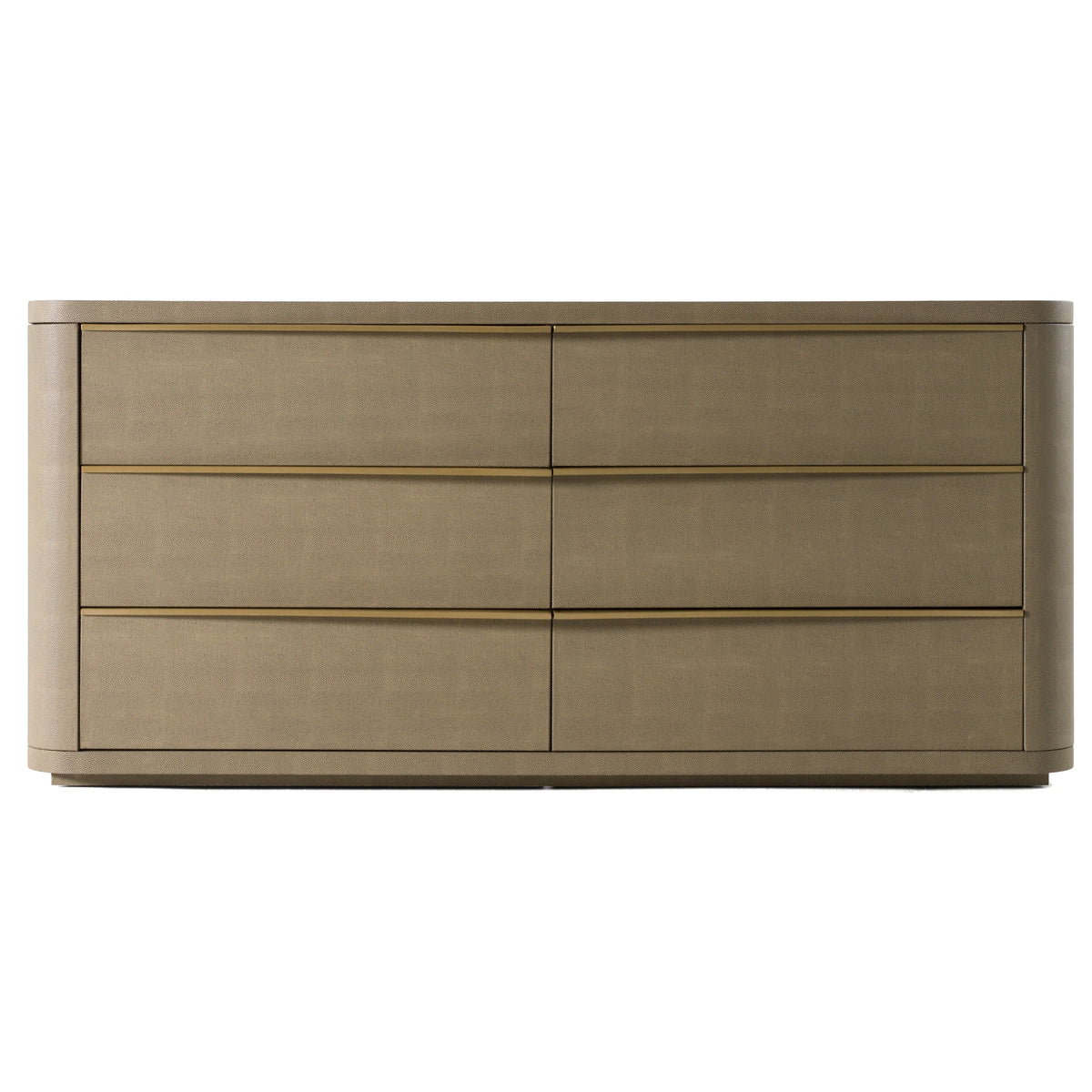 Lois Modern Beige Shagreen + Brass Dresser