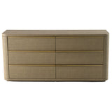 Lois Modern Beige Shagreen + Brass Dresser