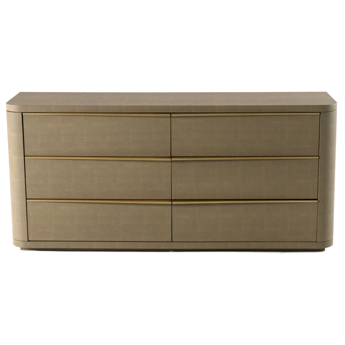 Lois Modern Beige Shagreen + Brass Dresser