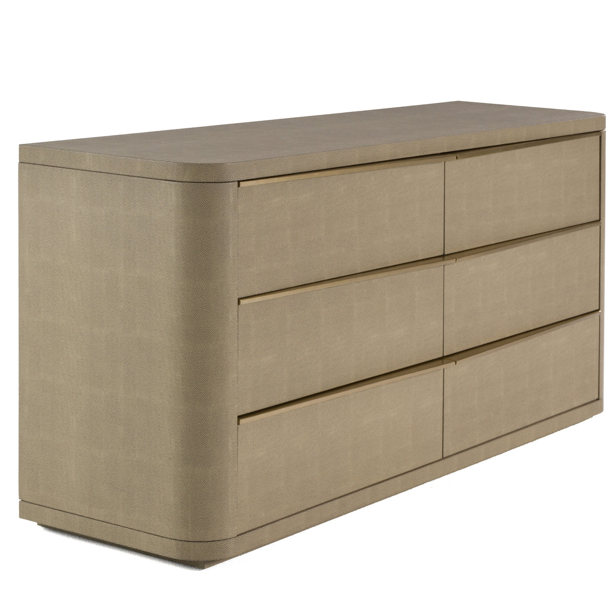 Lois Modern Beige Shagreen + Brass Dresser