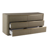 Lois Modern Beige Shagreen + Brass Dresser