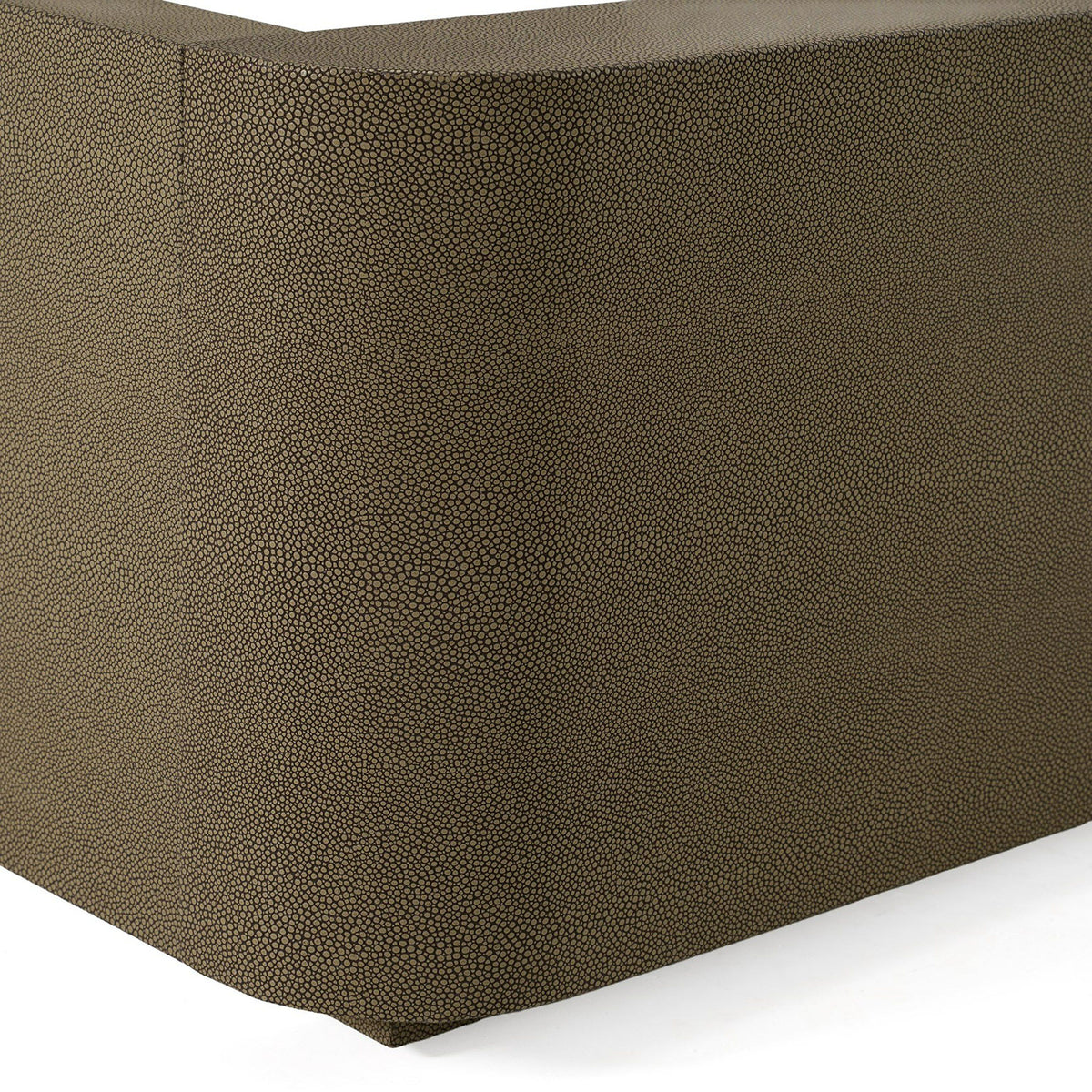Eastern King Lois Modern Grey Leather & Beige Shagreen High Headboard Bed