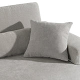 Loki Modern Grey Fabric 3-Seat Sofa
