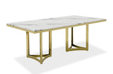 Loomis White Marble & Gold Dining Table