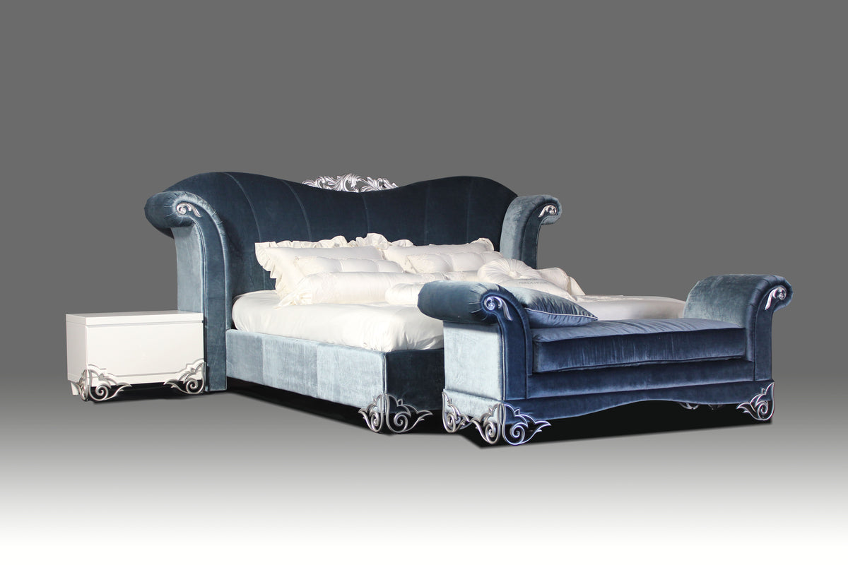 Rita Transitional Velour Fabric Bench