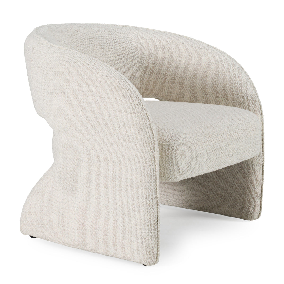 Luby Modern Cream Fabric Accent Chair