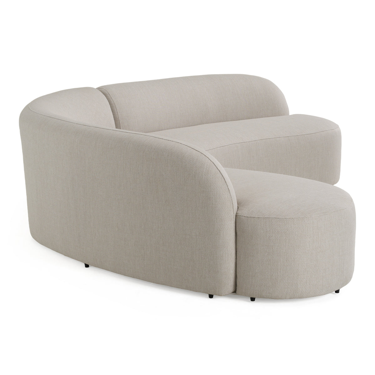 Lucena Outdoor Oyster Olefin Fabric Curved Sectional Sofa