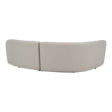 Lucena Outdoor Oyster Olefin Fabric Curved Sectional Sofa