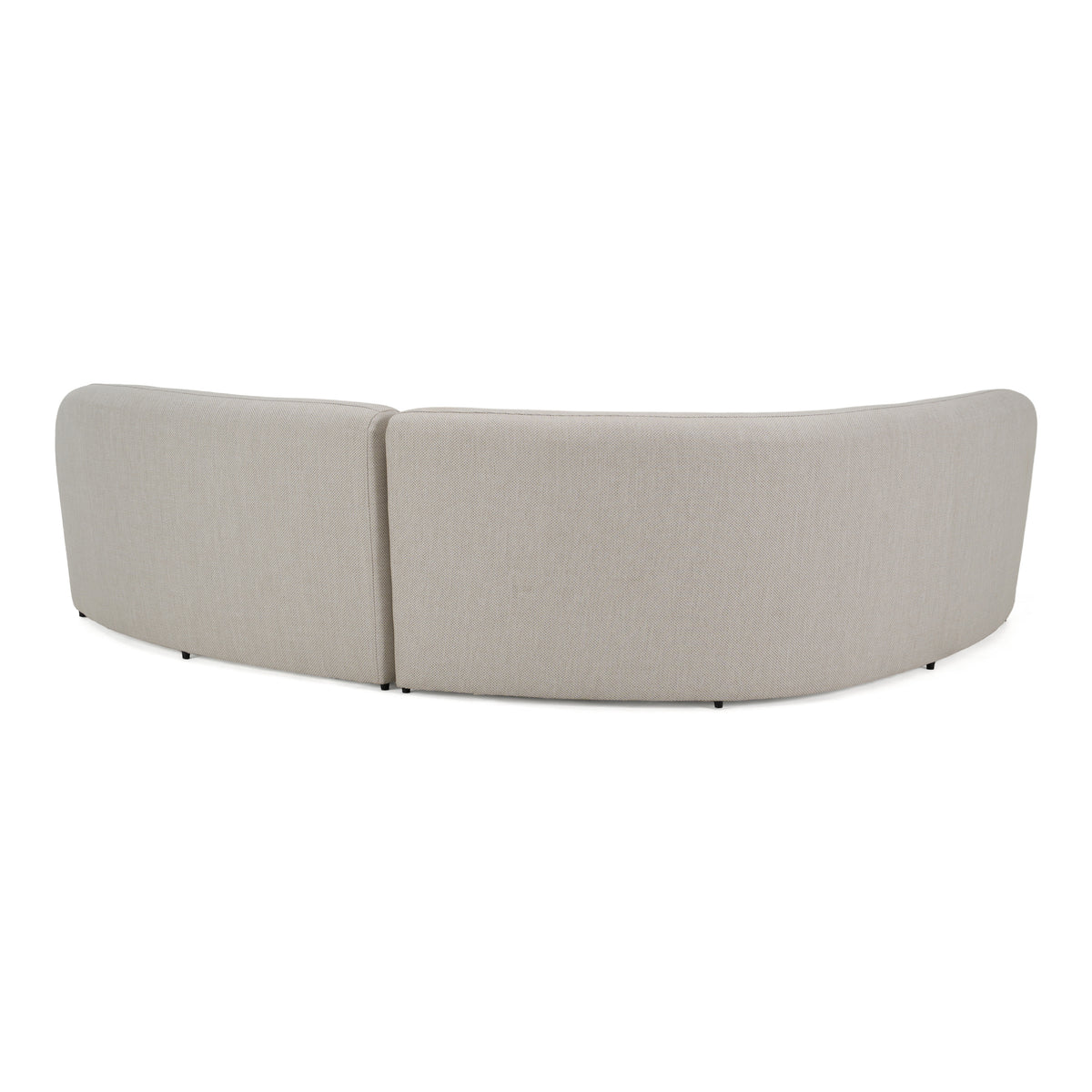 Lucena Outdoor Oyster Olefin Fabric Curved Sectional Sofa