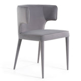 Lucero Modern Grey Velvet Arm Dining Chair