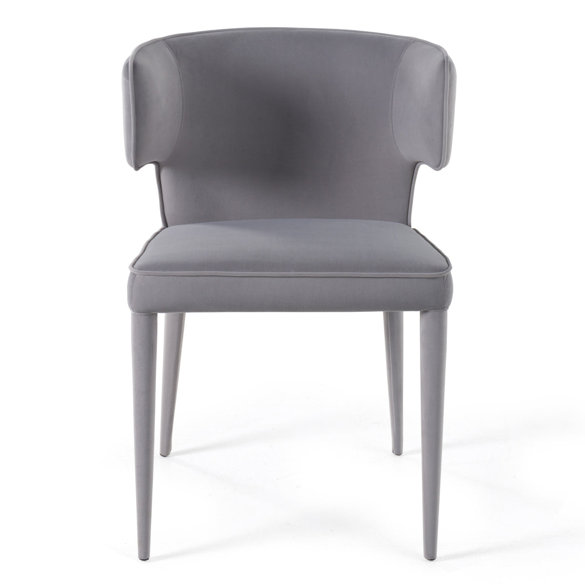 Lucero Modern Grey Velvet Arm Dining Chair