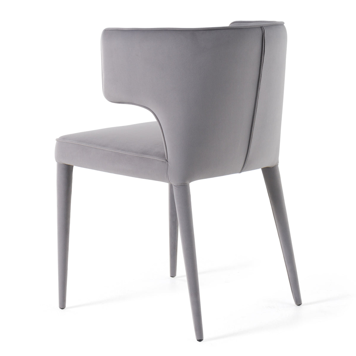 Lucero Modern Grey Velvet Arm Dining Chair