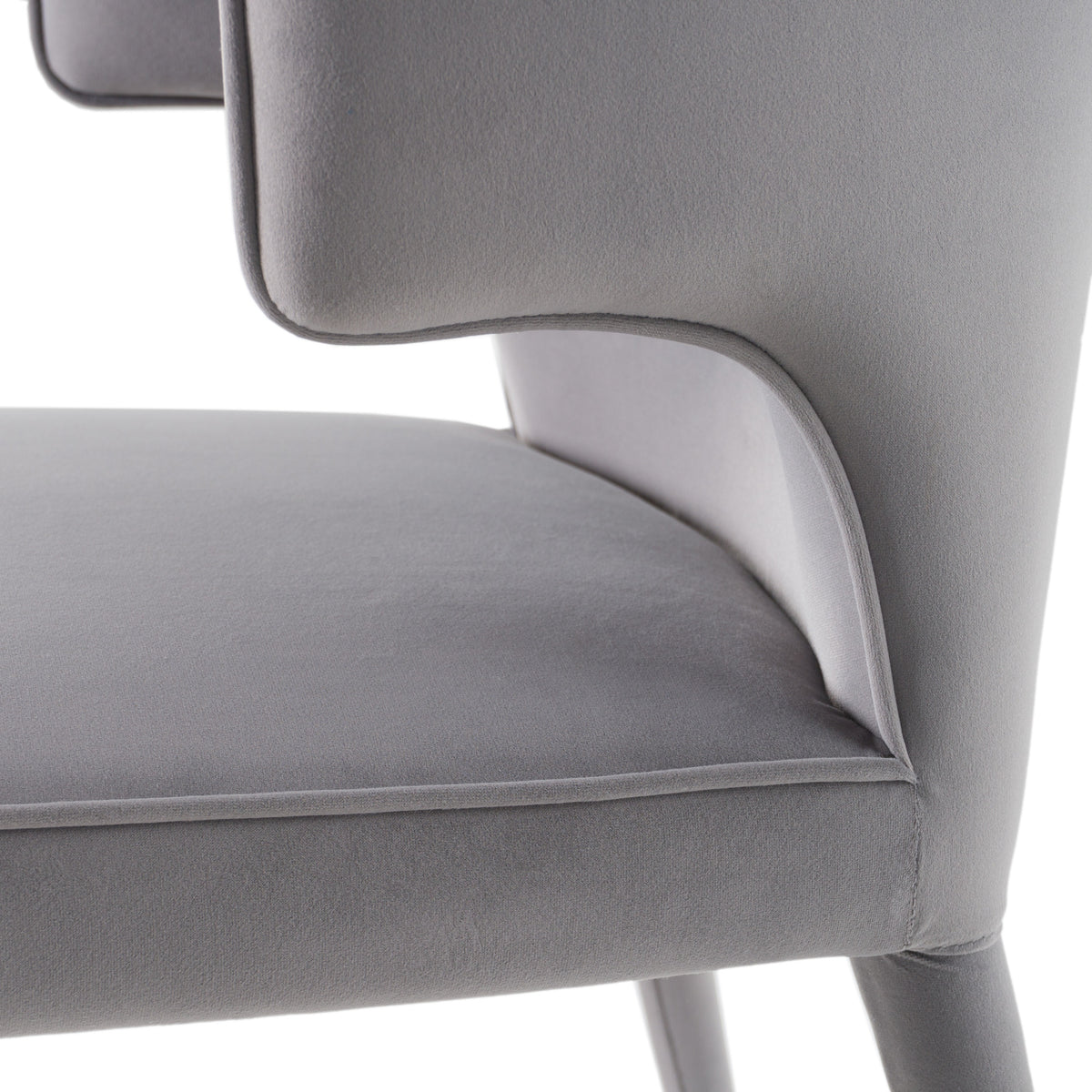 Lucero Modern Grey Velvet Arm Dining Chair