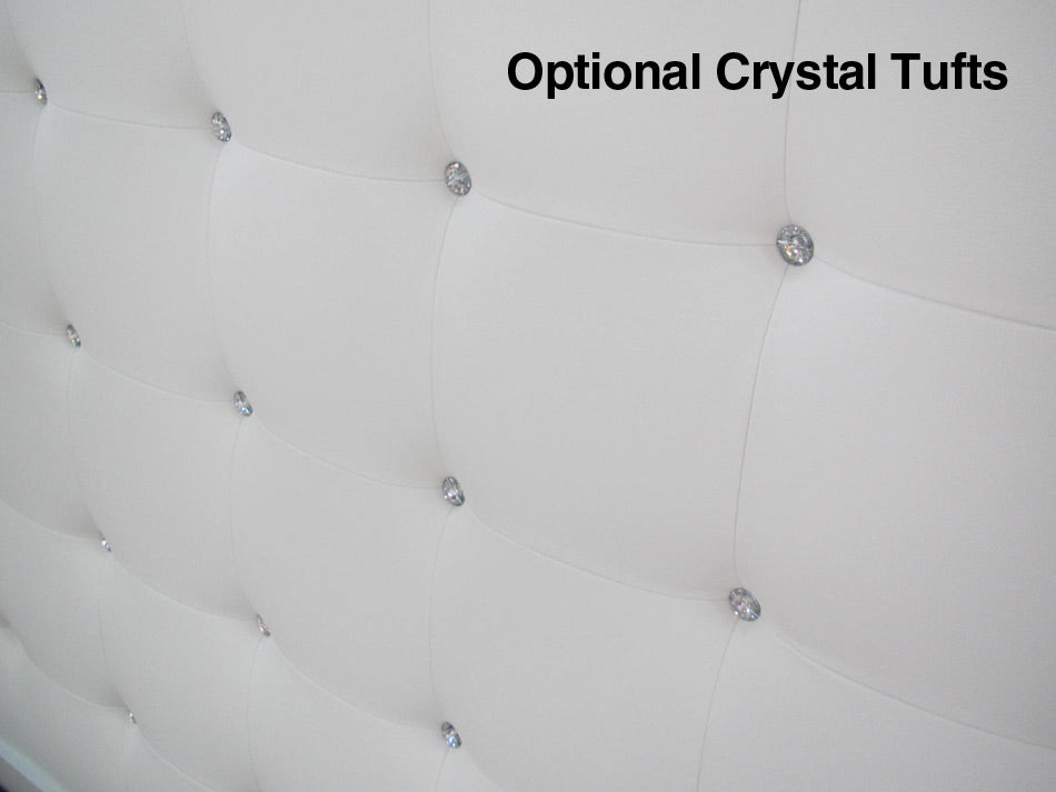 Lyrica White Leatherette With Crystals Bed