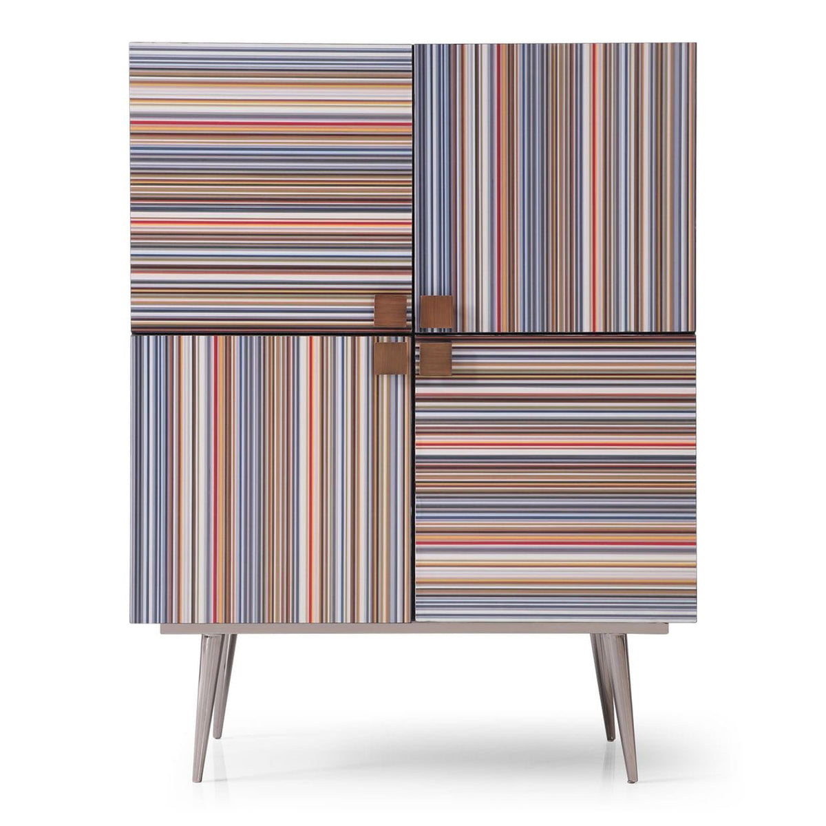 Macoy Modern Multicolor and Black Ash Wine Cabinet