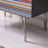 Macoy Modern Multicolor and Black Ash Wine Cabinet