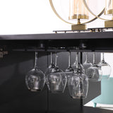 Macoy Modern Multicolor and Black Ash Wine Cabinet
