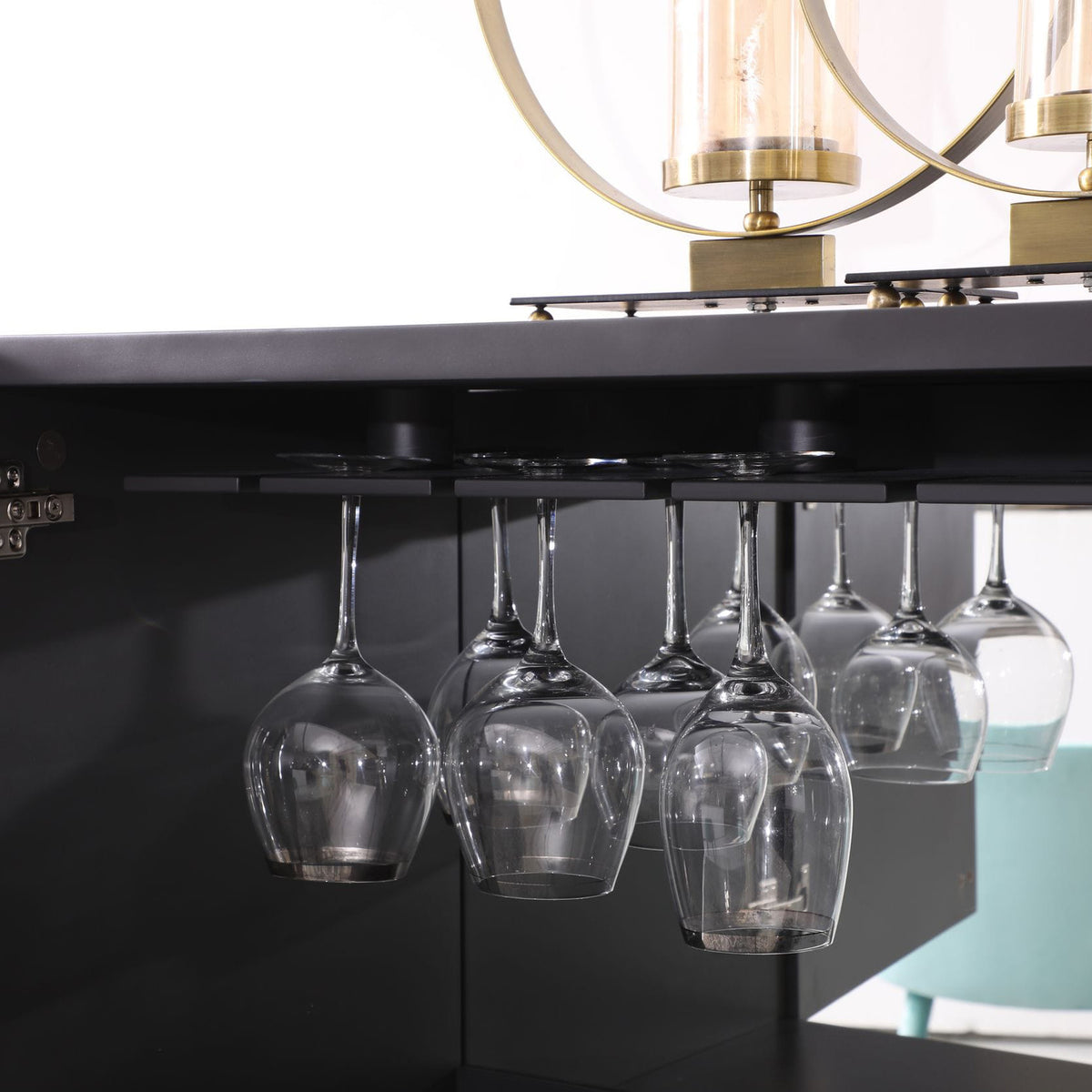 Macoy Modern Multicolor and Black Ash Wine Cabinet
