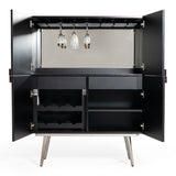 Macoy Modern Multicolor and Black Ash Wine Cabinet