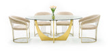 Chambers Glass & Gold Dining Table