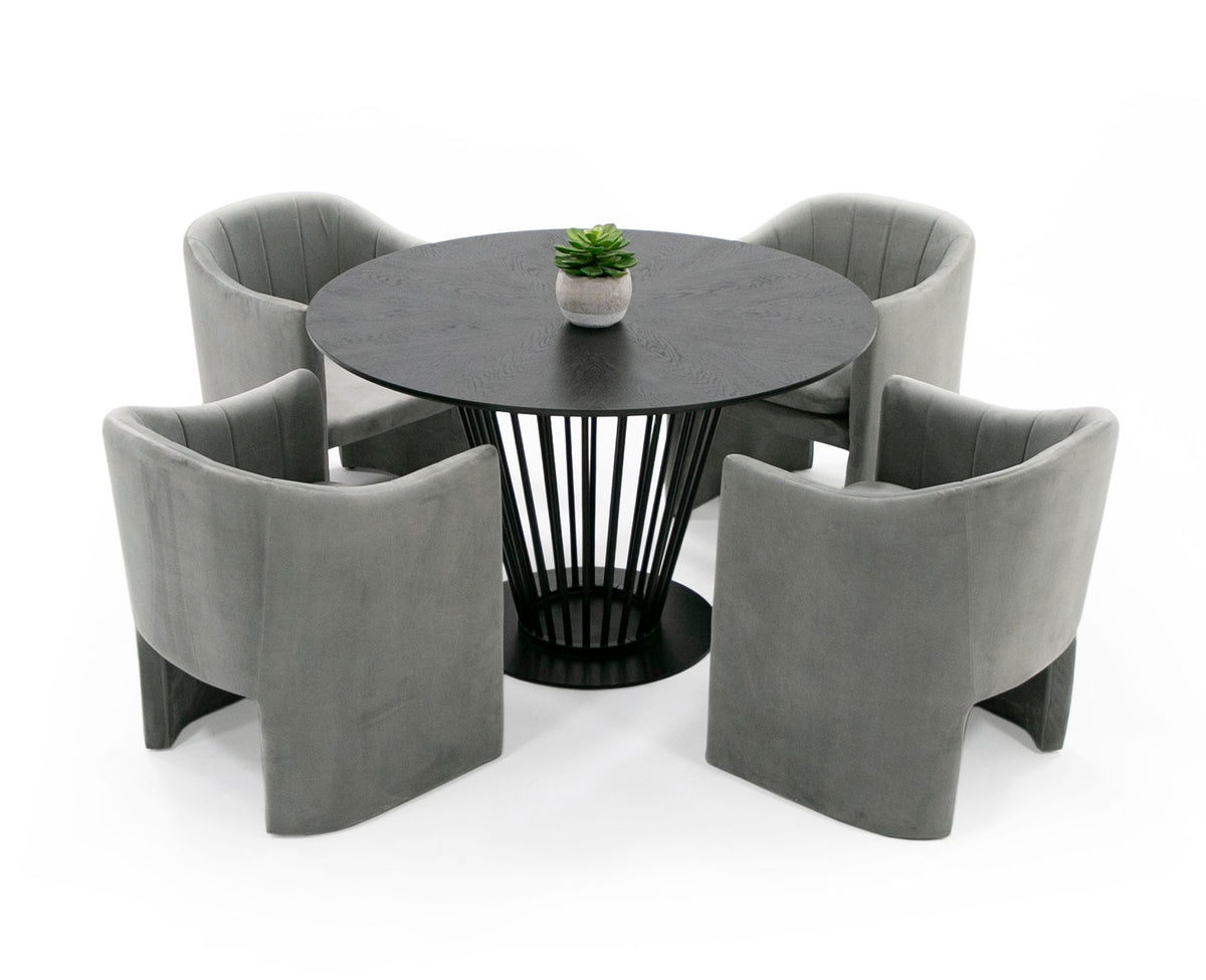 Conroy Modern Black Round Dining Table