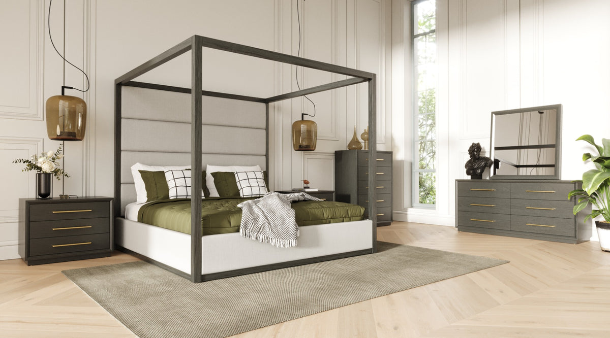 Manhattan- Contemporary Grey and Gold Dresser