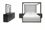 Manhattan- Contemporary Canopy Grey Bedroom Set-queen