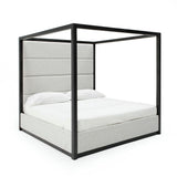 Manhattan- Contemporary Canopy Grey Bedroom Set-queen
