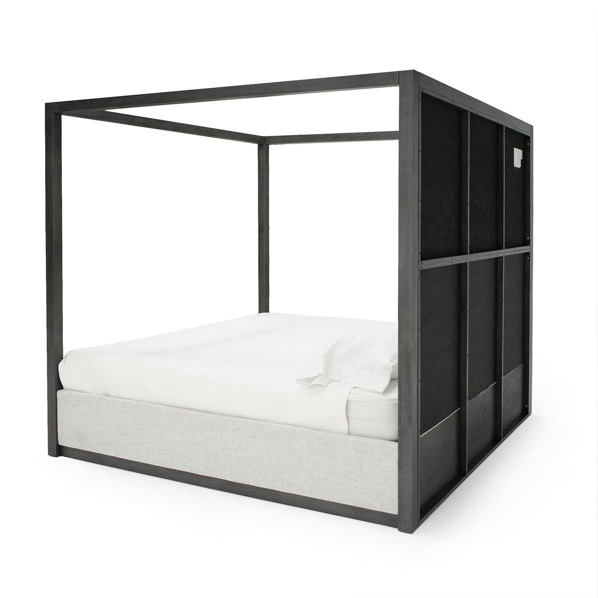 Manhattan- Contemporary Canopy Grey Bedroom Set-queen