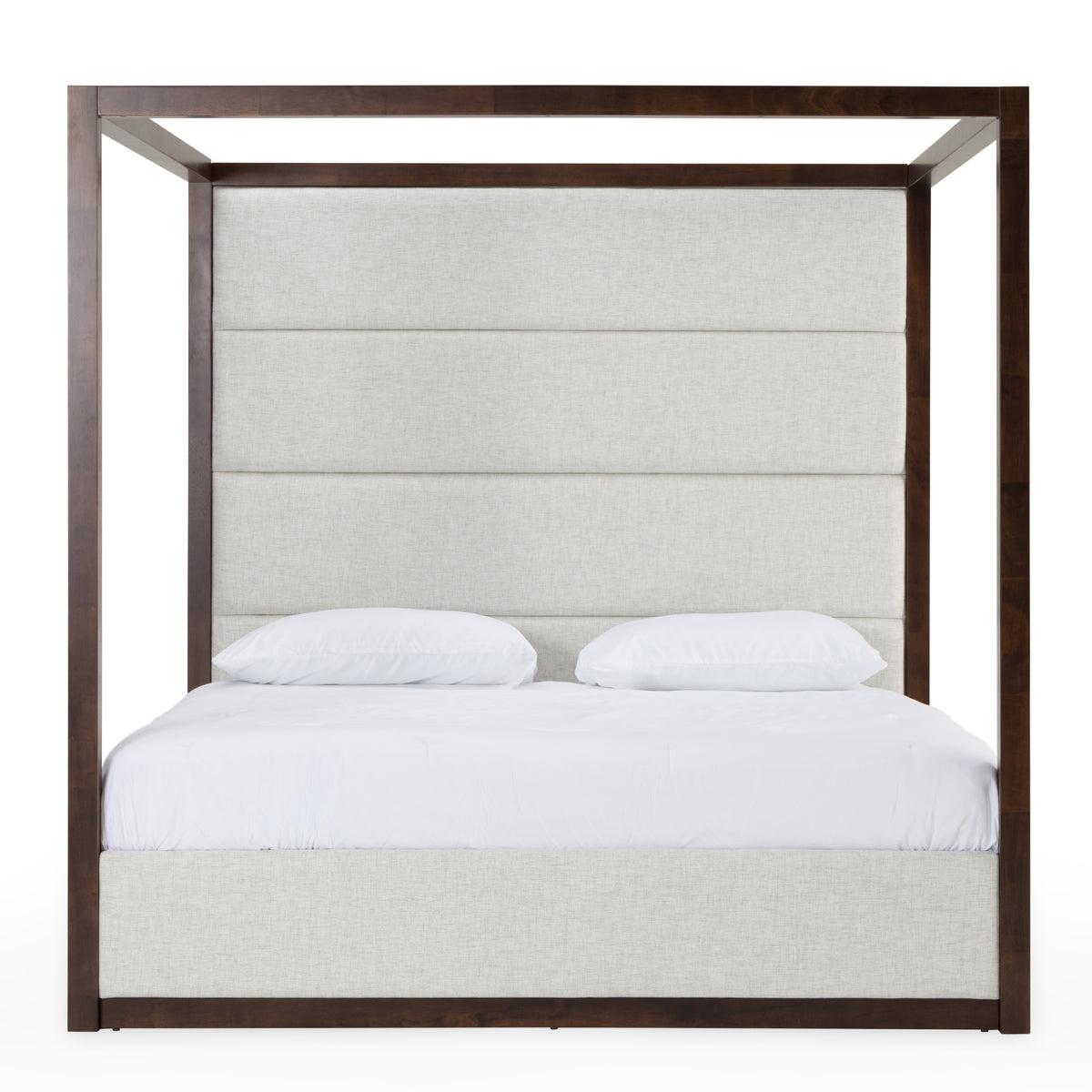 Manhattan Contemporary Canopy Brown Oak Bed