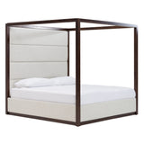 Manhattan Contemporary Canopy Brown Oak Bedroom Set