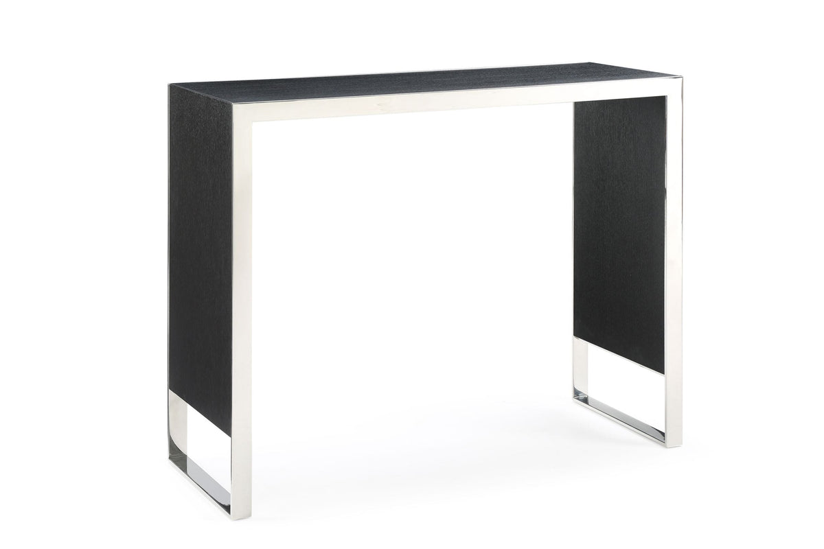 Manston Modern Black Oak & Stainless Steel Bar Table