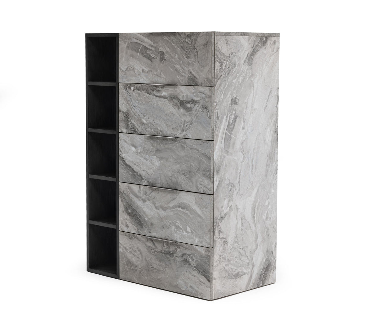 Maranello Modern Grey Wash & Faux Marble Chest
