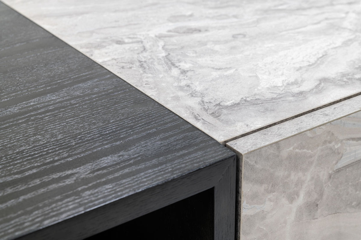 Maranello Modern Grey Wash & Faux Marble Chest