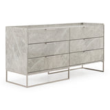 Marbella Italian Modern Grey Faux Marble 4-Piece Bedroom Set
