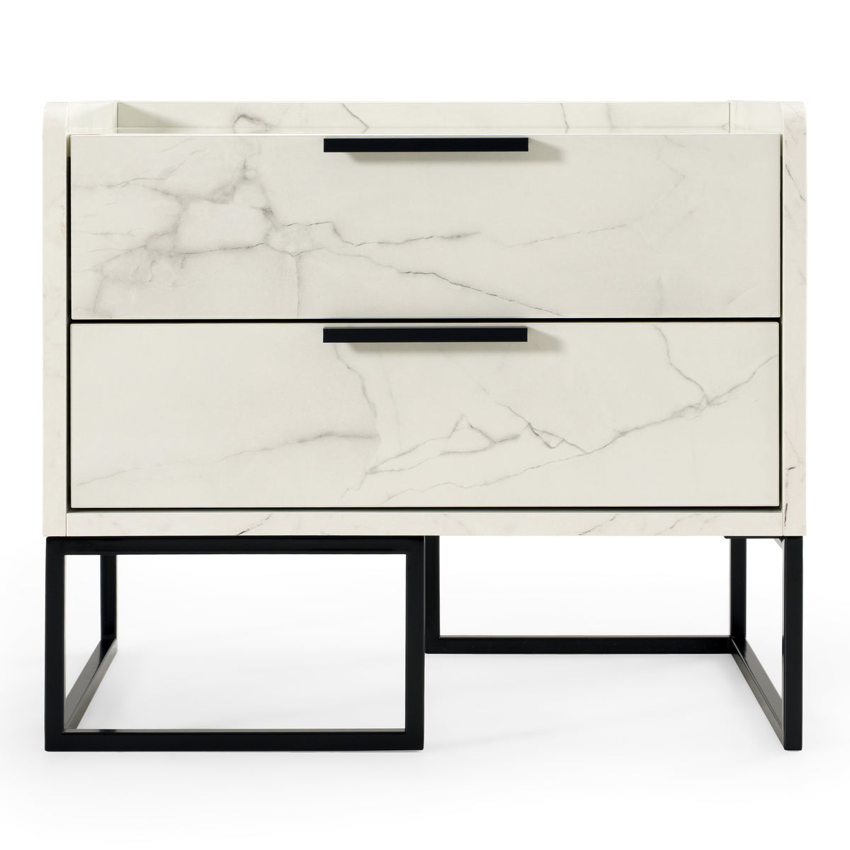Marbella Italian Modern White Marble Nightstand