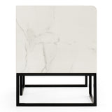 Marbella Italian Modern White Marble Nightstand