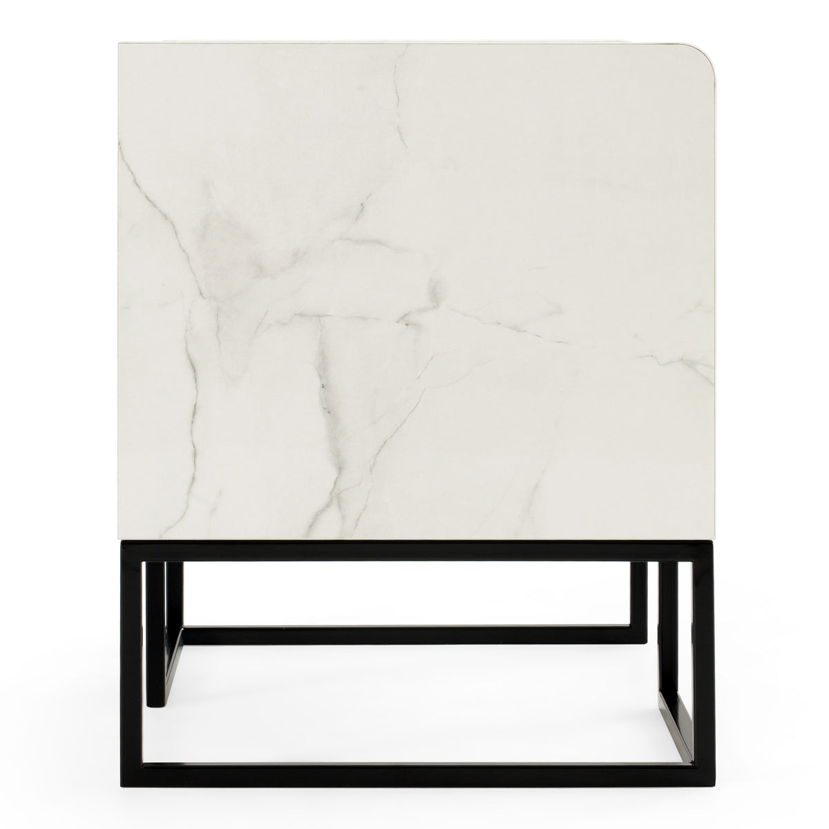 Marbella Italian Modern White Marble Nightstand