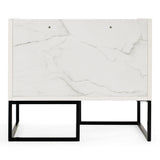 Marbella Italian Modern White Marble Nightstand