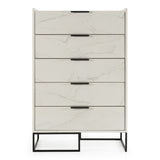 Marbella Italian Modern White Marble Chest