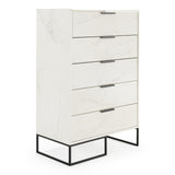 Marbella Italian Modern White Marble Chest