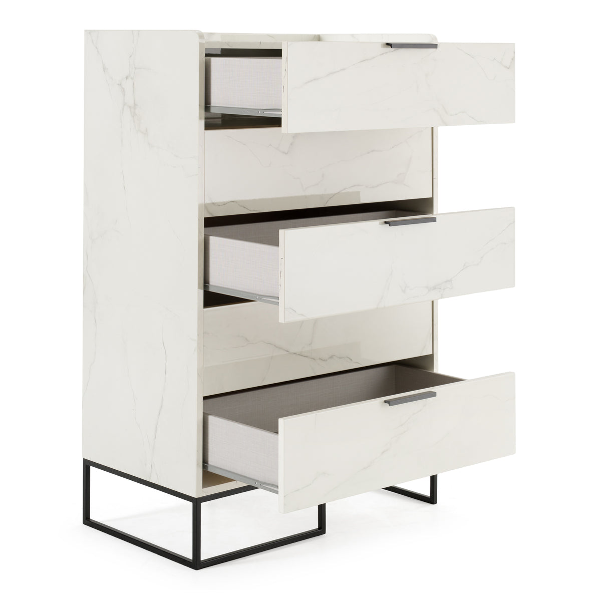 Marbella Italian Modern White Marble Chest