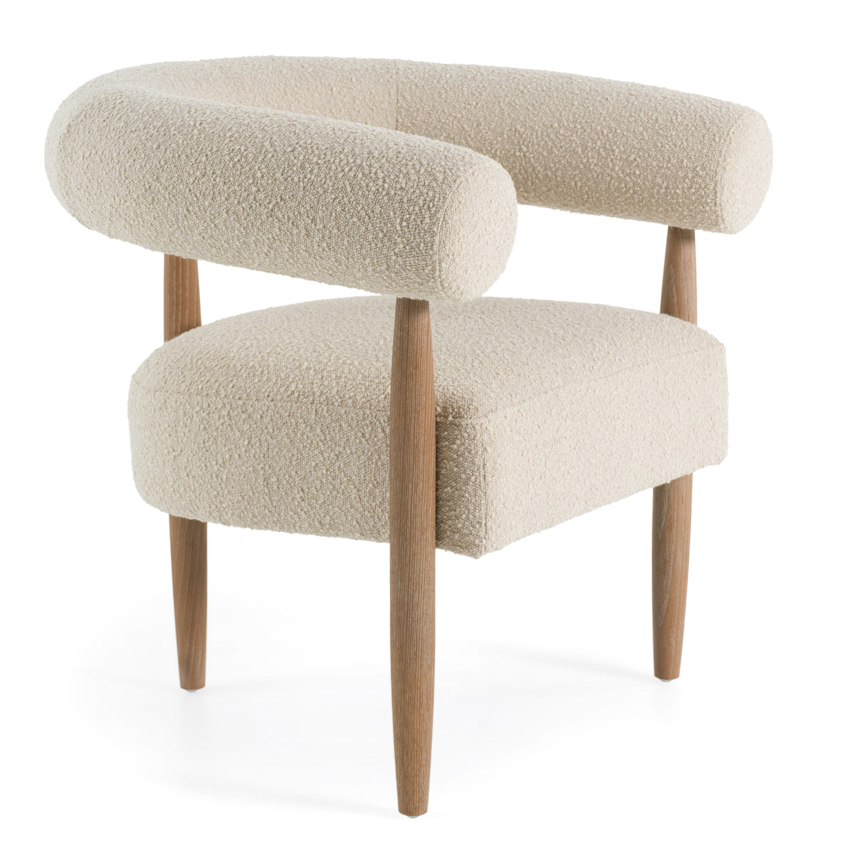 Marchland Modern Beige Fabric + Oak Accent Chair