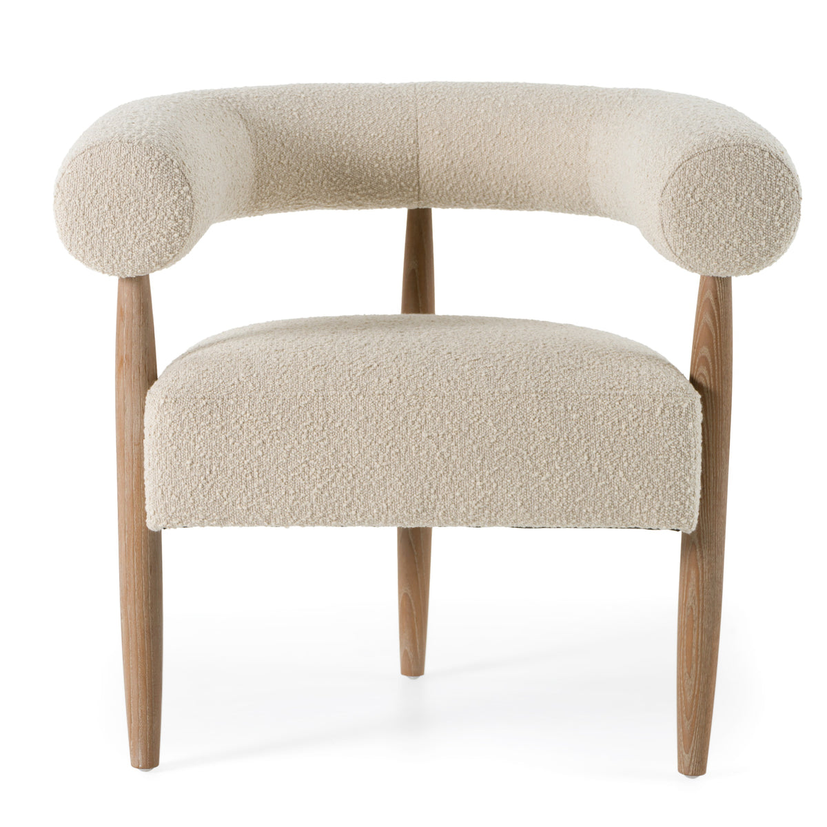 Marchland Modern Beige Fabric + Oak Accent Chair