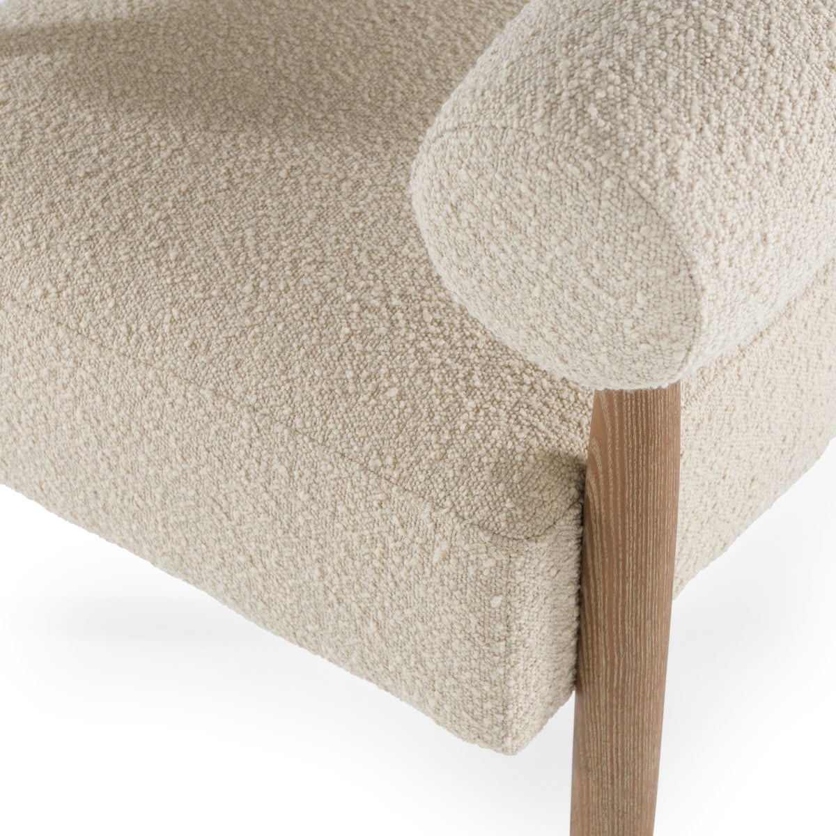 Marchland Modern Beige Fabric + Oak Accent Chair