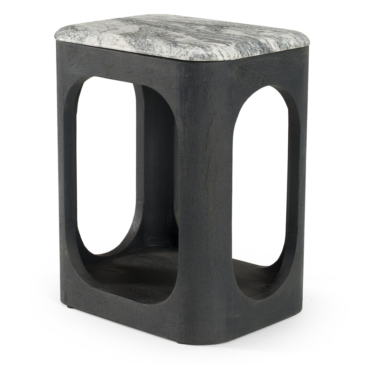 Marco Modern Black & White Granite End Table
