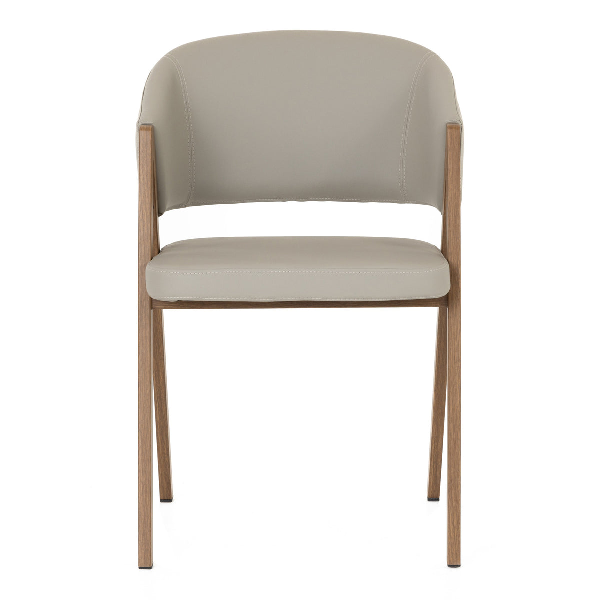 Marcus Modern Light Grey Vegan Leather Dining Chair (Set of 2)