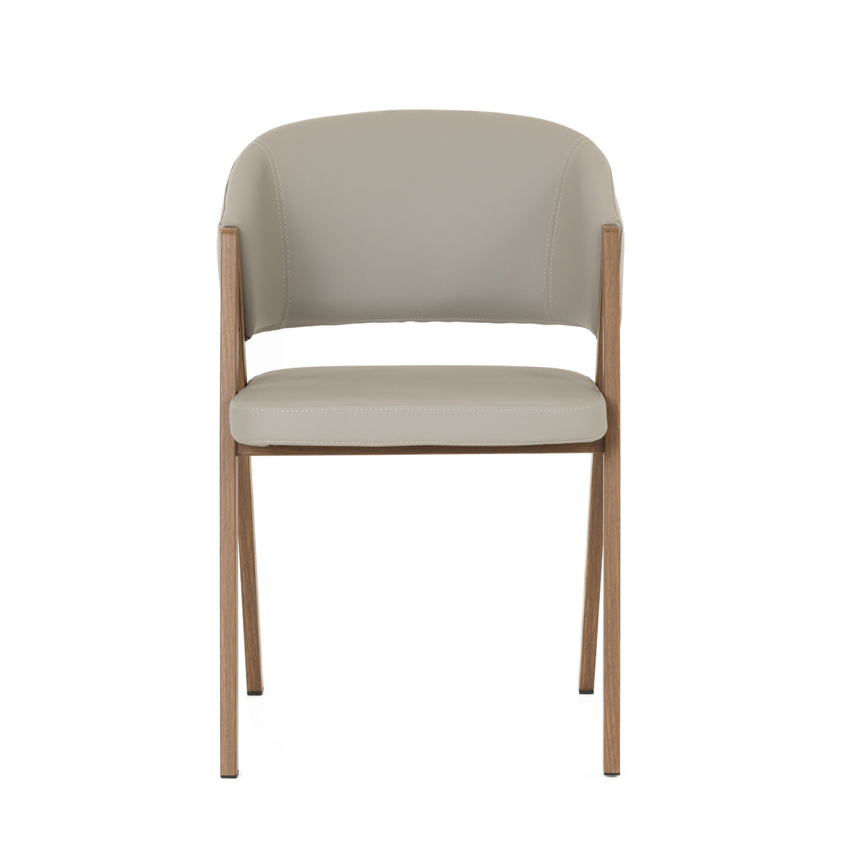 Marcus Modern Light Grey Vegan Leather Dining Chair (Set of 2)