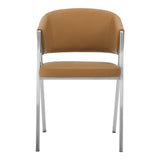 Marcus Modern Camel Vegan Leather Dining Chair (Set of 2)